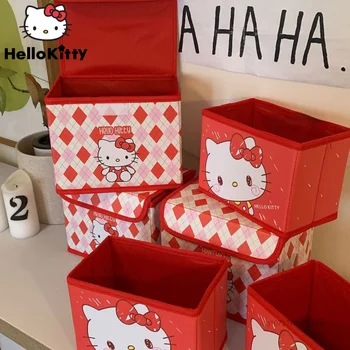 Коробка для хранения Sanrio Hello Kitty, Водонепроницаемая коробка большой емкости с крышкой, Товары для дома, Одежда, Книги, Сортировочный ящик для домашнего декора