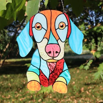 Креативные наружные украшения с акриловой росписью собак Tuoyuan, простые прозрачные садовые подвесные украшения