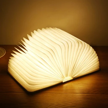 Креативный 3D Светодиодный книжный ночник Портативный Деревянный 5-Цветной USB-зарядка Магнитный Складной Настольный светильник Украшение дома