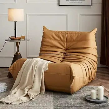 Ленивый диван Caterpillar, кресло для отдыха на балконе, одноместное кресло для отдыха в скандинавском стиле для маленькой семейной гостиной, сетчатый красный диван-татами
