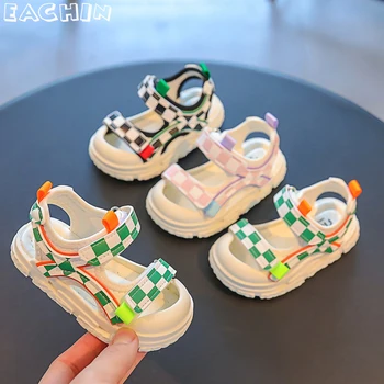 Летние детские сандалии для малышей, удобная мягкая обувь для первых прогулок, Новые нескользящие спортивные сандалии, повседневная пляжная обувь для девочек