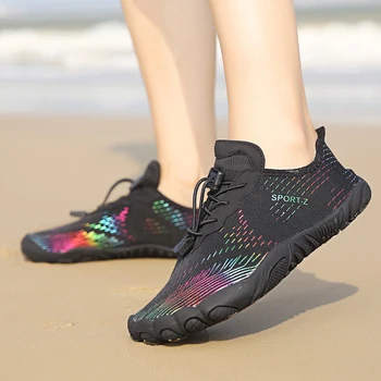 Летние кроссовки Для мужчин и женщин, водонепроницаемая обувь для босиком, без шнуровки, повседневная дышащая пляжная обувь для прогулок на открытом воздухе, плавания, рыбалки, тапочки