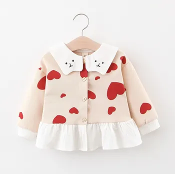 Модная детская куртка из хлопка, весенне-осенняя одежда для маленьких девочек, детская куртка с принтом, куртка для маленьких девочек, детская одежда от 1 до 4 лет