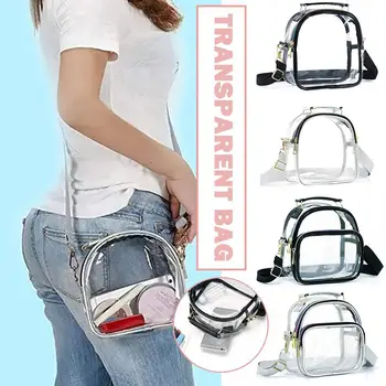 Модная прозрачная сумка-тоут из ПВХ, женская сумка через плечо, повседневная Маленькая сумочка на молнии, желеобразная Маленькая сумочка из ПВХ, прозрачная сумка