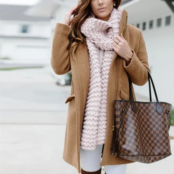 Модное зимнее теплое верблюжье шерстяное пальто средней длины, Новый Корейский темперамент, женская популярная верхняя одежда, шерстяное розовое пальто на молнии