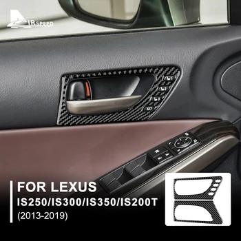 Наклейка AIRSPEED для Lexus IS250 300 350 200T 2013-2019 Крышка рамы ручки передней двери из настоящего углеродного волокна Внутренняя отделка LHD