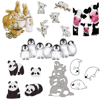 Нашивки с забавными животными для одежды, Термоадгезивные нашивки, нашивки с вышивкой мультяшной панды на одежде, значки на рюкзаке