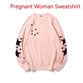 Новая весенне-осенняя хлопковая Корейская модная Женская толстовка с принтом пятиконечной звезды, универсальные свитера для беременных женщин