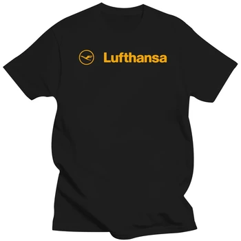 Новая мужская черная футболка Lufthansa Airlines Хлопок 100%