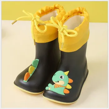 Новейшие Непромокаемые ботинки Для девочек, Классическая Водонепроницаемая Детская обувь, Детские Непромокаемые сапоги, Резиновые сапоги из ПВХ, Детская Водная Обувь Для мальчиков, Непромокаемые ботинки