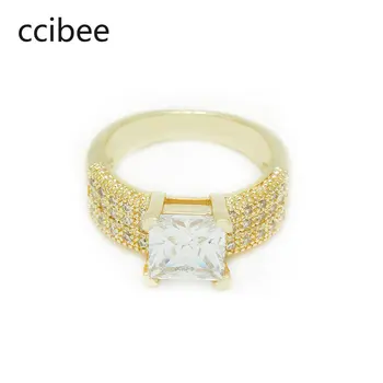 Новое популярное модное позолоченное кольцо-аксессуар для женщин, элегантное квадратное кольцо с геометрическим цирконием, универсальное кольцо