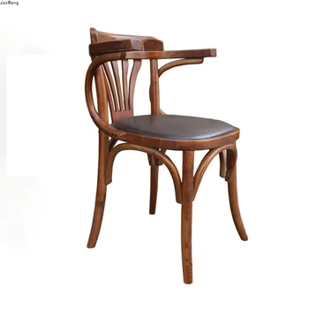 Обеденный стул из массива дерева в скандинавском стиле с Ретро спинкой, кресло для кафе, Барный стул, Американский шезлонг, Обеденные стулья, Кухонная мебель