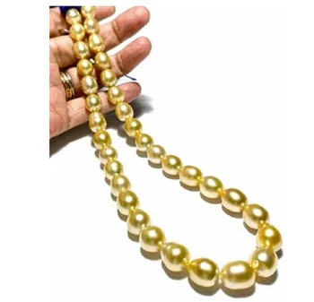 Ожерелье-цепочка из натурального золота Филиппинского Южного моря длиной 4А 9-12 м с 17-дюймовым жемчугом