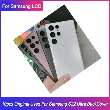 Оптовая продажа, 10 шт./лот, оригинал, используемый для Samsung Galaxy S22 Ultra 5G, замена стеклянной крышки корпуса + объектива камеры