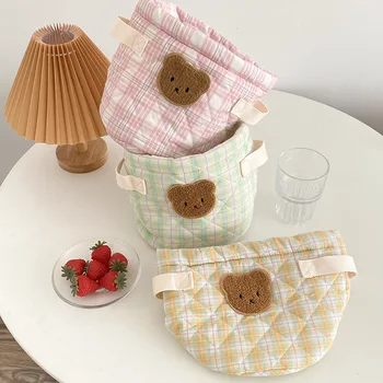 Органайзер для хранения детской кроватки с милым Мишкой, сумка для макияжа, сумка для подгузников, сумка для мамы, Держатель для подгузников, детские вещи