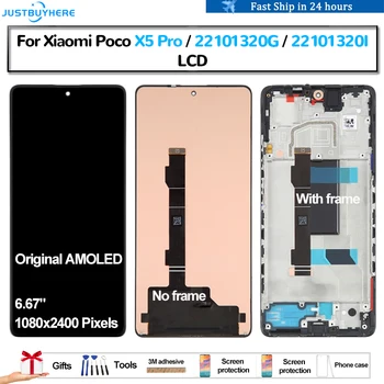 Оригинальный AMOLED Для Xiaomi Poco X5 Pro 22101320G 22101320I ЖК-дисплей С Сенсорной панелью, Дигитайзер В Сборе, Запасные Части