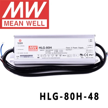 Оригинальный Mean Well HLG-80H-48 для уличных/высотных помещений/теплиц/парковки meanwell 80W с постоянным напряжением и постоянным током Светодиодный Драйвер