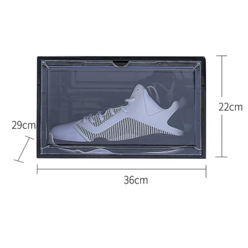 Открывающаяся сбоку Прозрачная обувная коробка, Магнитная Толстая коробка для хранения, Пылезащитный баскетбольный шкаф для обуви, коробка для спортивной обуви