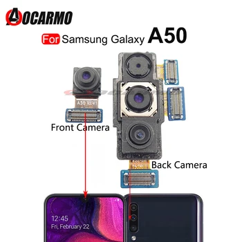 Передняя и задняя камера для Samsung Galaxy A50 A505, деталь для ремонта гибкого кабеля задней основной камеры