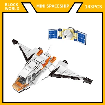Пластиковая модель космического корабля, миниатюрный блок космического шаттла-спутника с набором фигурок, игрушка для детей, подарок на день рождения