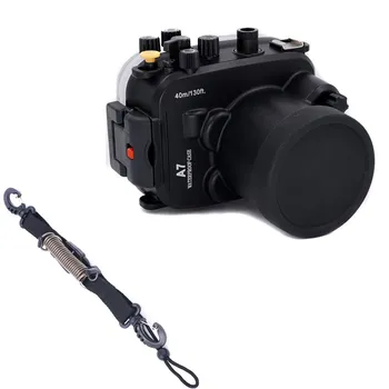 Подводный Водонепроницаемый Корпус Чехол для Камеры для Дайвинга Sony A7/A7r/A7s с Объективом 28-70 мм + Быстроразъемный Ремешок-Шнур