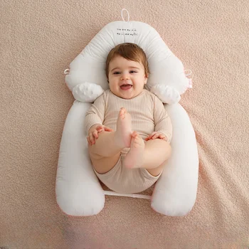 Подушка для новорожденного комфорта, детская Мягкая и удобная подушка, однотонная детская подушка, Дышащая подушка от испуга для ребенка
