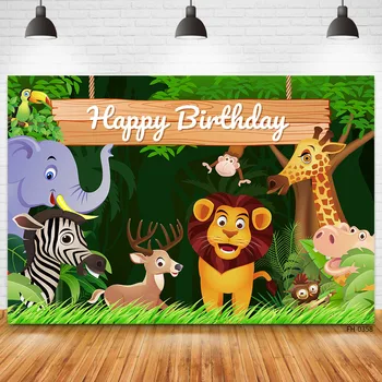 Пользовательские фоны для сафари в джунглях, Детский Душ, День Рождения, Фоновые фотографии на тему лесных диких животных, Фотостудия