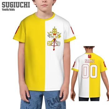 Пользовательское имя, номер, Флаг Ватикана, Эмблема, 3D-футболки для детей, футболки для мальчиков и девочек, футбол, Подарочная футболка для футбольных фанатов