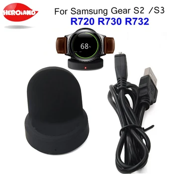 Портативное Зарядное Устройство Qi Wireless Charging Dock Cradle для Samsung Gear S2/S3 Classic SM-720 730 732 Watch Charger Нового Высокого Качества