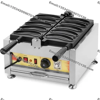 Промышленное использование Электрическая вафельница в форме банана 110 В 220 В с антипригарным покрытием, пекарь-машина для выпечки