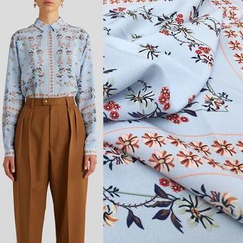 Ранняя весна, европейский и американский бренд, высококачественная ткань с квадратным мелким цветочным рисунком, ткань для цифровой печати, ткань для юбки
