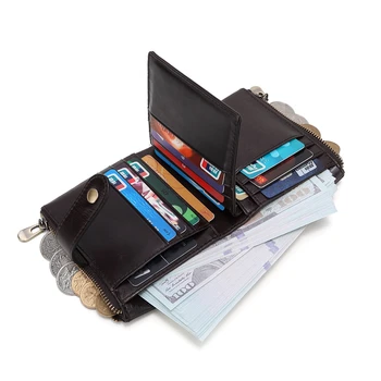 Ретро Женский кошелек из кожи, складная короткая обложка для паспорта, воловья кожа, молния, Маленький кошелек для монет, сумка для карт, готический женский клатч