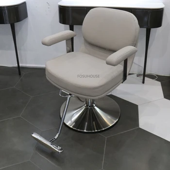 Скандинавские парикмахерские кресла из искусственной кожи для салонной мебели Кресло для салона красоты Удобная парикмахерская Профессиональное парикмахерское кресло