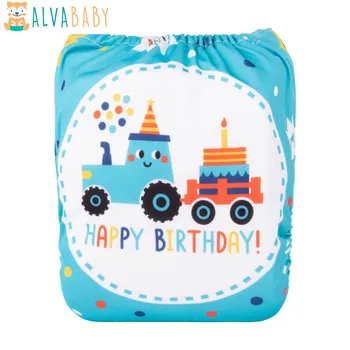 Тканевые подгузники ALVABABY, детские подгузники с цифровым позиционированием, многоразовый подарок на день рождения для младенцев со вставкой из 1 шт.