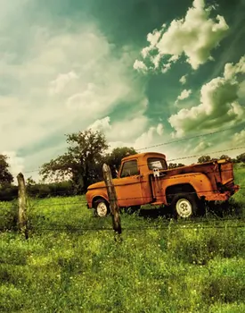 Трава, забор, сломанный грузовик, фоны для фотосъемки, реквизит для фотосессии, студийный фон 5x7 футов