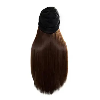 Удобный нежный прямой мягкий вязаный парик, гладкий женский парик, модный женский парик, шапочка, парик из натуральных волос
