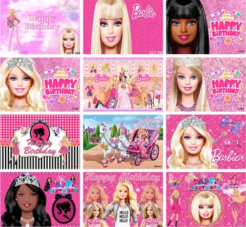 Украшения на День рождения Барби Баннер на день рождения фильма Фон вечеринки Barbie Land для детского рая Фон на день рождения Baby Shower