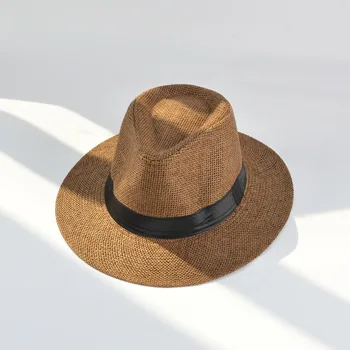 Унисекс Панама Соломенные шляпы для женщин, мужчин, летняя пляжная солнцезащитная шляпа с широкими полями, складная Кепка UPF50 + Ковбойская фетровая шляпа