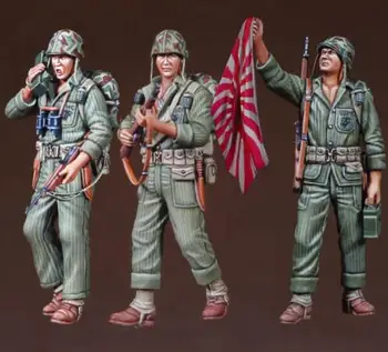 Фигурка из неокрашенной смолы в масштабе 1/35, Вторая мировая война, солдаты США на тихоокеанском поле битвы, 3 фигурки, рисунок ГК