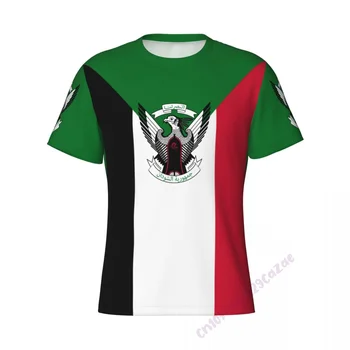 Футболка с 3D-изображением флага Судана, мужская спортивная облегающая короткая футболка, Мужской тренажерный зал, Топы для занятий бодибилдингом, одежда