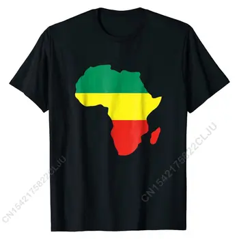 Футболка с изображением карты Африки в стиле регги - African Rasta, Зеленые, желтые, красные футболки, футболки с хлопковым принтом от компании Group Men