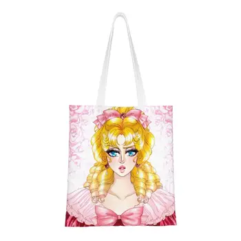 Холщовая сумка для покупок The Rose Of Versailles на заказ, женские портативные сумки для покупок в стиле манга для девочек-бакалейщиков