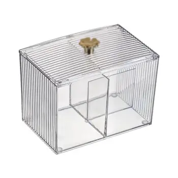Хранение Современная хлопчатобумажная коробка с текстурой в полоску, видимая хлопчатобумажная коробка с крышкой для дома