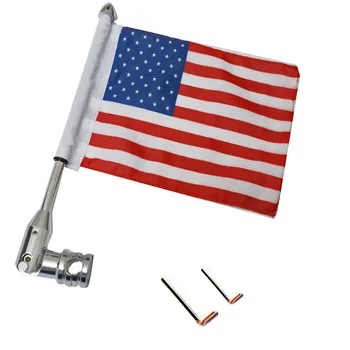 Хромированный Регулируемый Мотоцикл American USA Flag pole Для Монтажа В Стойку Harley Dyna Cruiser