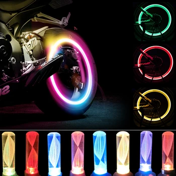 Цветная неоновая подсветка велосипедной спицы, мотоциклетная подсветка Hot Wheel, Колпачки для воздушных клапанов шин, светодиодная подсветка, сверхяркая сигнальная лампа для езды на велосипеде MTB